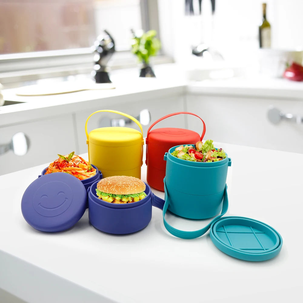 Factory Outlet Food Grade Silicone Bento Lunch Box Silicone Food Storage Container for Adults Kids