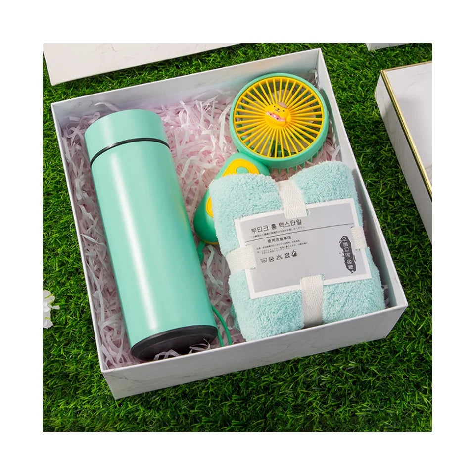 Cup Towel Mini Fan Hot Selling Festive Souvenirs Thank You Gift Sets for Guests Accompanying Birthday Party Favors for Women