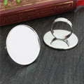 30mm Brass Adjustable Ring Settings Blank BaseFit 30mm Cabochons DIY Rings Bezel Trays Setting DIY Jewelry Making Accessories