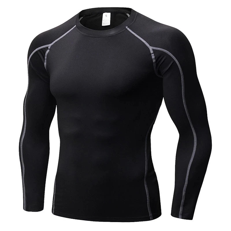Fitspi Wholesale 3d Compression T Shirt Men Running Shirt Men Sport Long Sleeve Gym Clothing Fitness Top Quick Dry Dropshipping