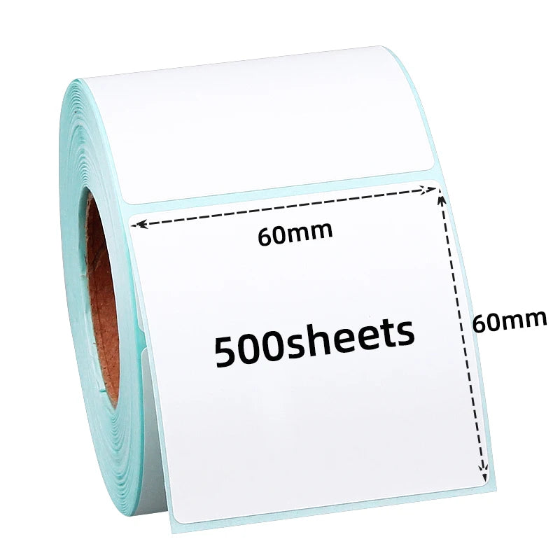 Factory Customized 60X60mm Supermarket Use Direct Thermal Roll Label Waterproof Oil Proof Self-Adhesive for Shipping Promotions