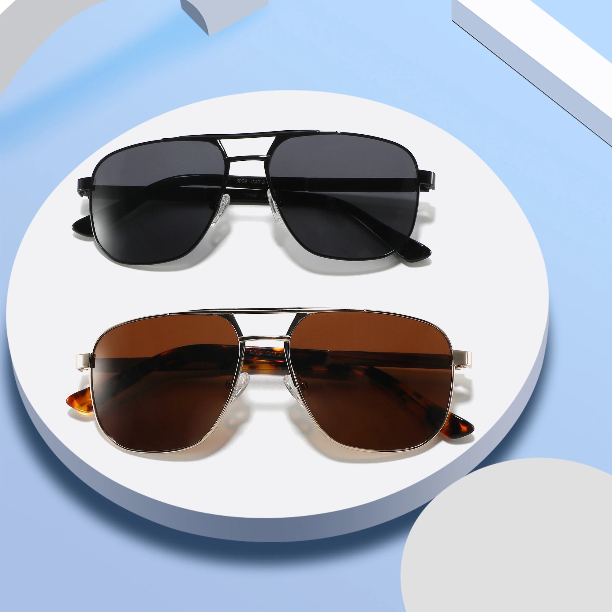 Unisex Luxury Polarized Sunglasses Metal Frame Wood Temple Black Acetate Optical Outdoor Fashion Sunglasses for Men Women