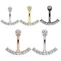 Fashion Stainless Steel Glossy Navel Piercing Women Minimalist Anti-allergy Copper Alloy Heart Shape Belly Wedding Engagement