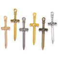 6 Colors Mixed Alloy Charms Knight Sword Knife Gun Weapons Pendant for DIY Handmade Jewelry Material 10X34mm M98