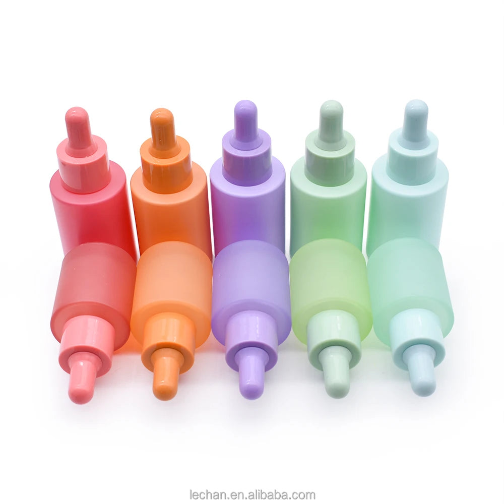 Hot Sale 20ml 30ml Flat Shoulder Frosted Glass Dropper Bottle for Essential Oil