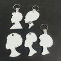 African Head Wrap Keychain Mother's Gift Custom Image Blank MDF Key Holder Sublimation Wood Key Ring