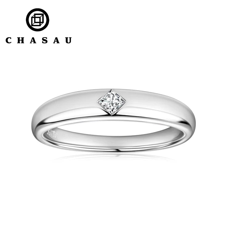 18k Gold Plated 925 Sterling Silver Ring Real Princess Cut Square Moissanite Halo Engagement Ring for Woman