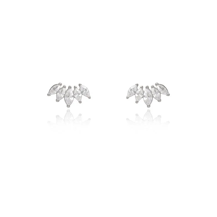 Popular Iced Out Jewelry Stud Earrings Stainless Steel Zircon Earrings for Women