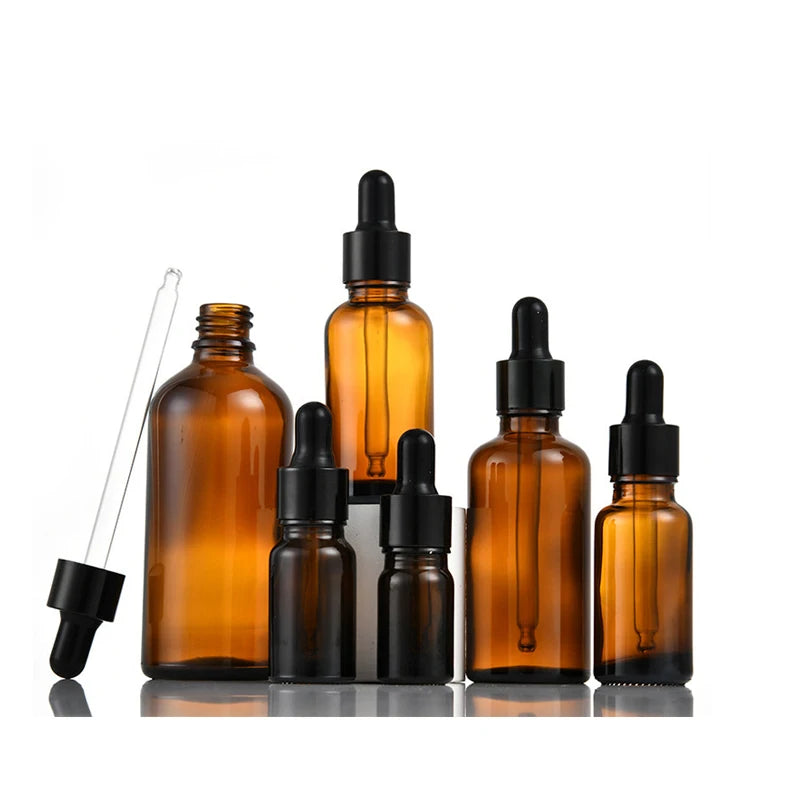 Personal Care Use 500ml 17oz 8oz 3.4oz 1 oz White Matte Green Dark 200ml Amber Glass Bottle with Dropper Lid 15ml 30ml 50ml
