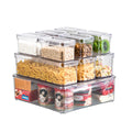 10PCS Clear Acrylic Airtight Kitchen Vegetable Fruit Plastic Square Fridge Organizer Food Storage Containers Sets with Lids