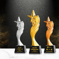 Gold Silver Bronze Resin Star Crystal Trophy Award MH-J0138
