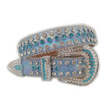 European and American Trend Simon Rhinestone Belt for Ladies and Men Full Rhinestone Belt with Alloy Buckle PU Plastic Belts