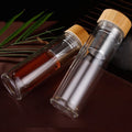 Best Selling 2025 Double Wall Eco-Friendly Glass Water Bottle Fruit Tea Infuser Classic Lid Customized Unisex Boiling Applicable