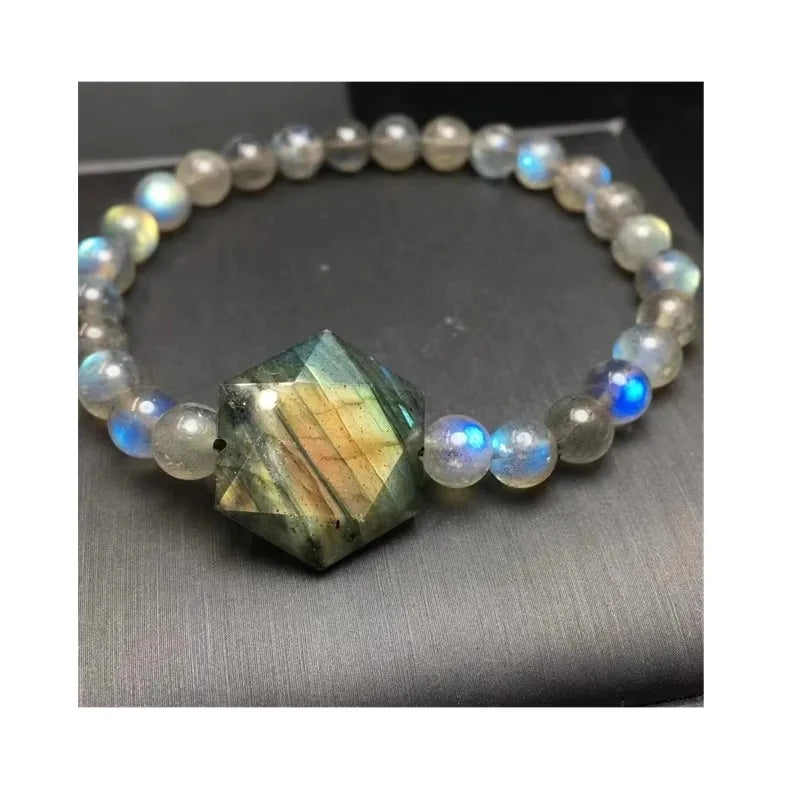 Hand Made Fashion Charm Bracelets Natural Spiritual Healing Crystal Feng Shui Products Labradorite David Star Bracelets