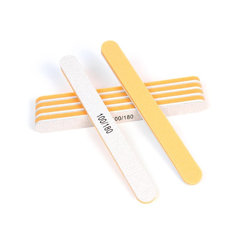 Nail Tool Double-sided Sandpaper Sponge Nail File Washable Strip Nail Files 100/180