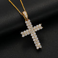 Best Selling Jewelry 925 Sterling Silver 2 Row VVS Moissanite Diamond Iced Out Hip Hop Cross Pendant Necklace