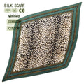 Custom Luxury Square Leopard Print Polka Dot Satin Chiffon Women's Scarf Skin-Friendly 70x70cm