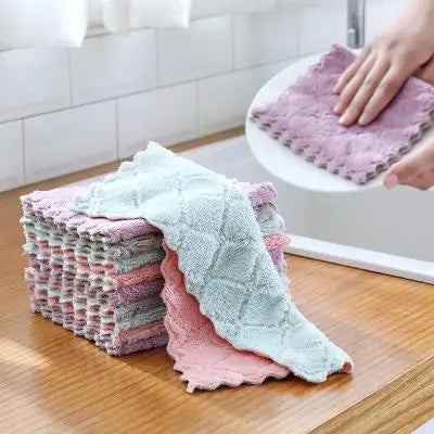 Microfiber Absorbent Kitchen Dish Cloth TowelNon-stick Oil Washing Cloth RagHousehold Tableware Cleaning Wiping Tools