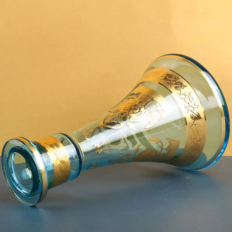 Custom Bump Gold Shisha Base Glass Bottle Narguile Arabic Style Hookah Crystal Vase