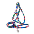 Best Selling Bohemian Style Dog Leash Harness Set Canvas with Solid Flower Pattern Padded and Decorated with Ribbons