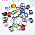 Rectangle Crystal Rhinestone With Silver Claw Setting 4 Holes Sew on Loose Stone for Clothes Shoes Bags Accessories