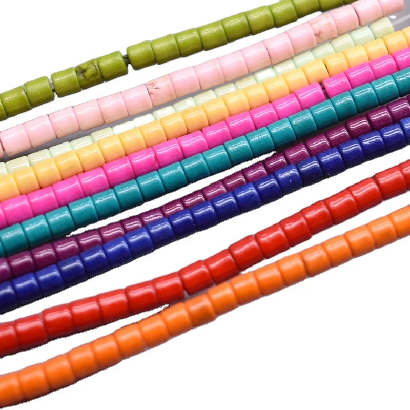 4mm Bright Smooth Color Natural Turquoise Stone Round Spacer Loose Beads for Jewelry Making Diy Bracelet 105pcs