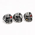 BINSHUO Wholesale Custom Stainless Steel Jewelry Titanium Steel Punk Zircon Eye Hip-Hop Drop Glue Casting Pipe Skull Ring Men