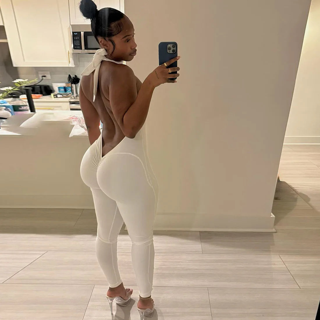 Summer Women Clothing Sleeveless O Neck Backless One Piece Jumpsuit Solid Color Bodysuit for Ladies Club Wear