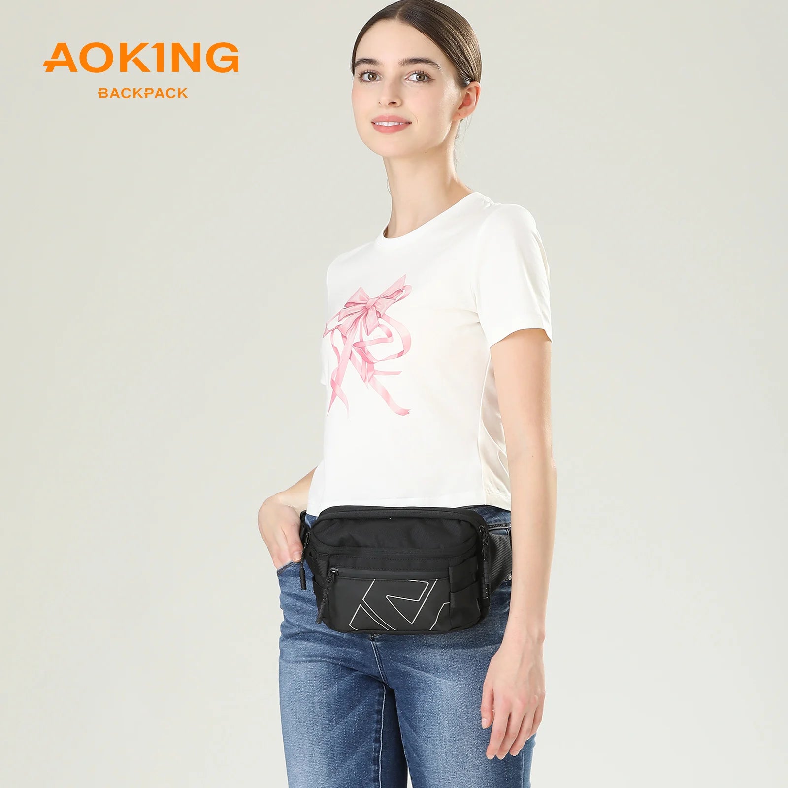 Aoking Classic Design Wholesale Lightweight Messenger Cellphone Bag Casual Waist Bag Waterproof Crossbody Sling Bag