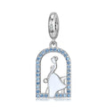 Beautiful Elegant Bride Pendant 925 Sterling Silver with CZ for Women Fine Charm Bead Jewelry Bracelet Valentine's Accessory