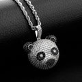 New Chinese Panda Pendant Iced Out Micro Pave Cubic Zirconia Hip Hop Fashion Jewelry Gifts for Women Men Rope Jewelry Necklace