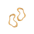18K Gold Stainless Steel Irregular Hollow Hoop Earrings Unique Geometric Pattern Fashion Jewelry for Weddings Parties
