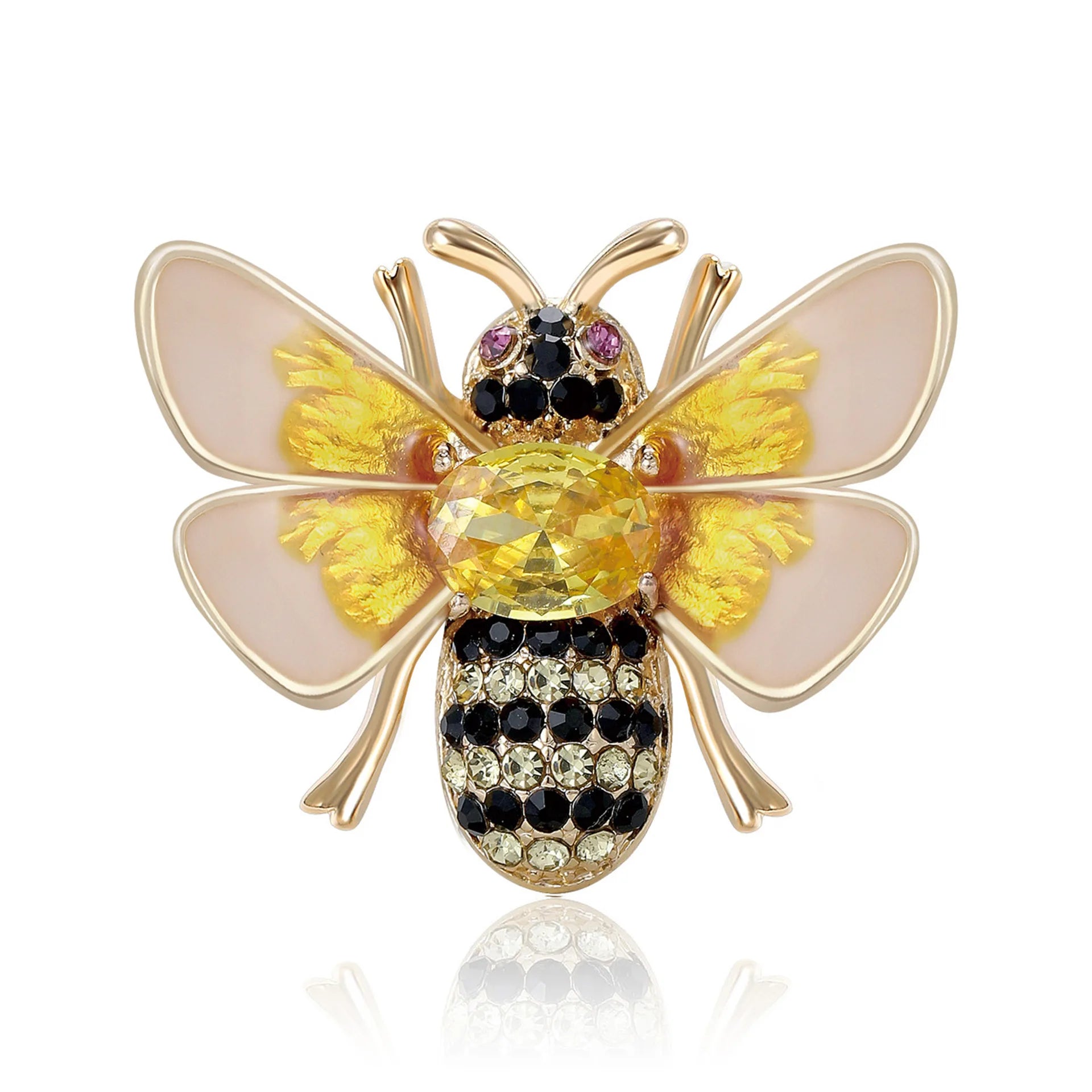 Vintage Men's & Women's Small Bee Lapel Pin Rhinestone Insect Brooch for Wedding Clothing Accessories Wholesale