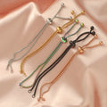 2mm Classic Gold Plated Adjustable Stainless Steel Slider Chain Bracelet for DIY Jewelry Making