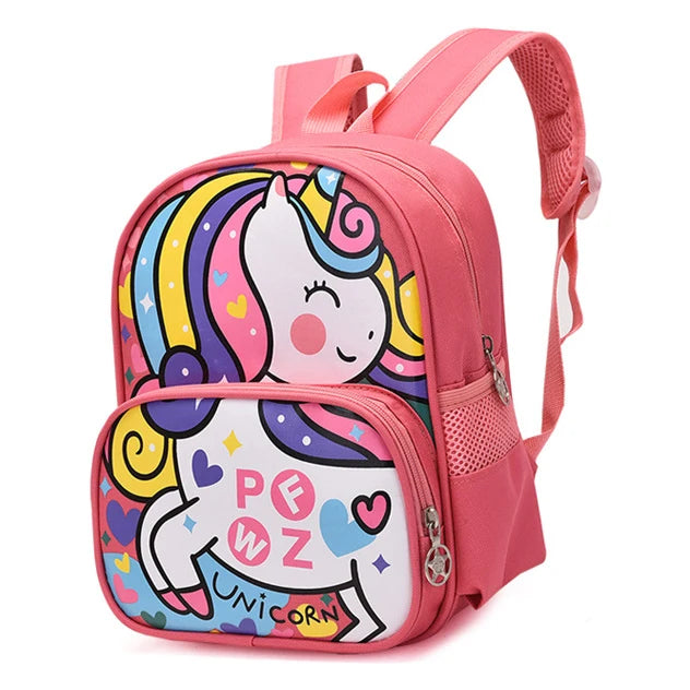New Cartoon Kindergarten Backpack for 2-6 Years Old Spine Protection with Zipper Closure Reduced Load Shoulder Bag