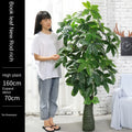 4 Feet Indoor Home Decor Artifical Palm Tree Artificiel Real Touch Leaf Artificial Rubber Plant Tree for Living Room Decor