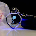 Guangzhou Wholesale Healing Crystal Heart Keychain LED Light Keychain Pendant Decorations