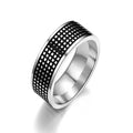 European American Retro Style Men's Ring Classic Stainless Steel Square Plaid Fashion Jewelry Popular Trend Personality Ring