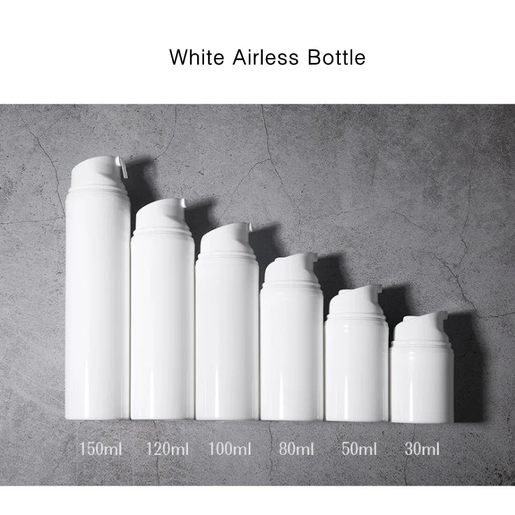 Cosmetic Facial Cleanser Crimp Vacuum Airless Bottle  80ml 100ml Porcelain White PP Plastic Lotion Pump Bottle