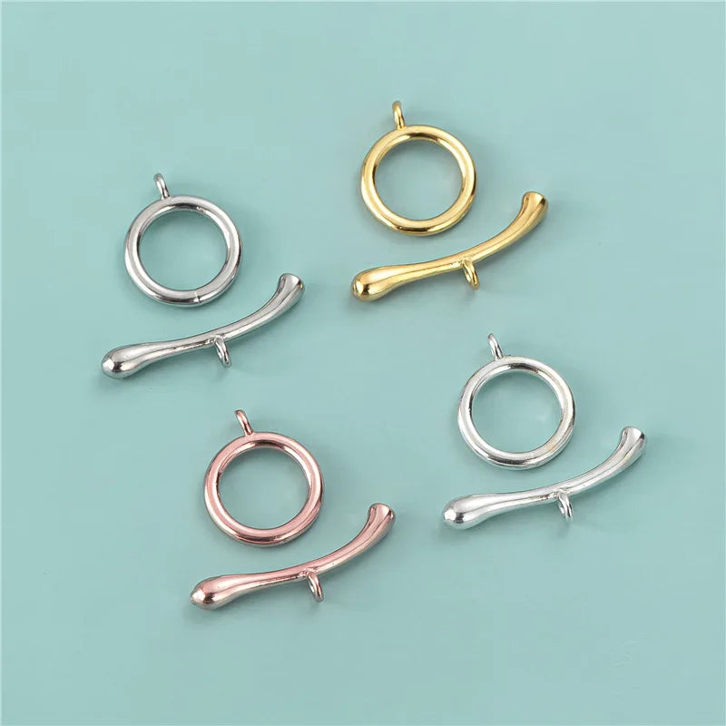 Bulk Toggle Clasps High Quality S925 Sterling Silver Gold Plated Curved OT Clasp for Jewelry Making Supply