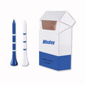 Custom Logo Printed Durable Bamboo Wood Golf Tees in 70mm/83mm Sizes with Cigarette Box Packaging (Plastic & Bamboo)