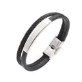 New Design Stainless Steel Clasp Real Genuine Leather Bracelet for Men Jewelry
