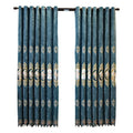 High Quality European Luxury Ready Made Finished Drapes Chenille Rose Floral Embroidered Curtain for Living Room