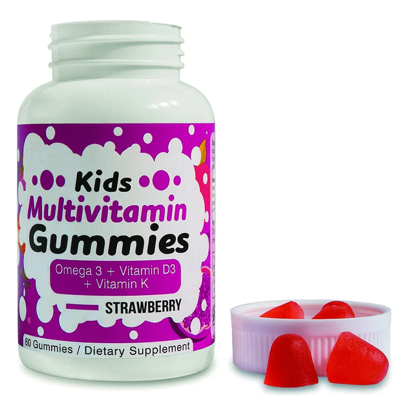 Sugar Free Kids Multivitamin Gummies Chewable Probiotics Biotin Vitamins a C D E B Zinc for Children Nutrition