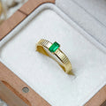 H&F Manufacturer's Emerald Cut 18K Gold Wedding Ring Customizable Fashion Gemstone Jewelry for Party Solid AU750 AU585 AU375