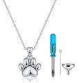 Dog Print Pendant 925 Sterling Silver Keepsake Urn Necklace for Pet Lover
