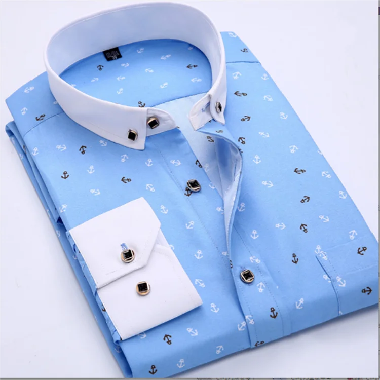 2023 Men's Social Work Shirts Fashion Autumn Long Sleeve Business Casual Dress Iron-free Anti-wrinkle Slim Fit Men Clothing