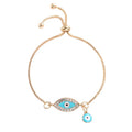 Adjustable Blue Eye National Style Bracelet Alloy Pendant Fashion Jewelry for Women Bracelets