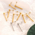 Street Niche Design Personality Domineering Punk Style Male Female Universal 18K Gold Plated Spike Earrings