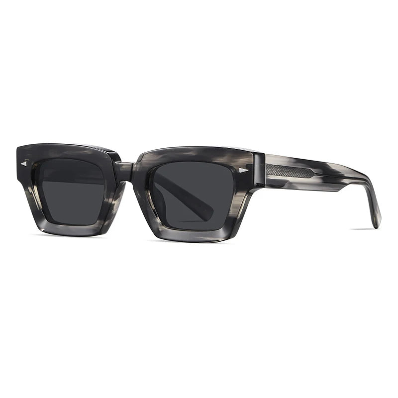 Wholesale Luxury Fashion Custom Retro Square TAC Polarized Acetate Sunglasses Green White Frames UV400 Latest Trendy Eyewear